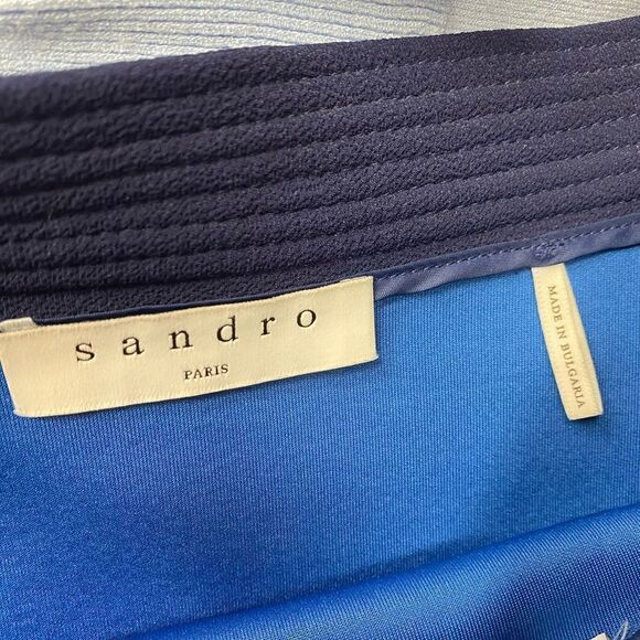 Sandro Paris Blue Classic Fit and Flare Mini‎ Skirt Sz 2 - Picture 4 of 5